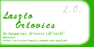 laszlo orlovics business card